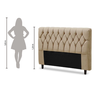 Cabeceira de Cama Box 140cm Ana Casal Suede Bege Topázio - 2