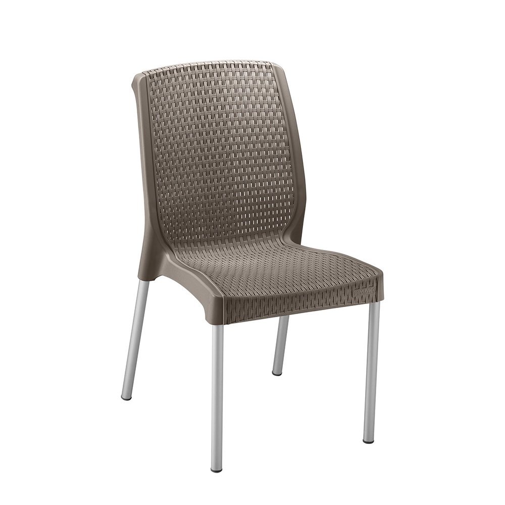 Conjunto 06 Cadeiras Plásticas sem Braços Shia Marrom Rimax - 2