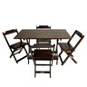 Conjunto de Mesa Dobrável de Madeira com 4 Cadeiras Mega Madeira - 1