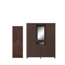 Ver imagem 3 de Conjunto Guarda Roupa Casal e Sapateira Th Shop 4 Portas 3 Gavetas MDP Cafe Touch Demóbile