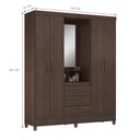 Ver imagem 5 de Conjunto Guarda Roupa Casal e Sapateira Th Shop 4 Portas 3 Gavetas MDP Cafe Touch Demóbile