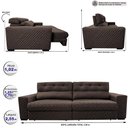 Ver imagem 2 de Sofá Retrátil e Reclinável 2,55m Molas Ensacadas Cama inBox Style Thermo Gel Linho Marrom