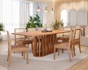 Ver imagem 2 de Conjunto de Sala de Jantar Mesa Pitanga 2,10m de Tampo Laminado e 8 Cadeiras Marcela - Madeira/
