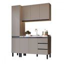 Ver imagem 2 de Cozinha Compacta Bambu 7 Portas 3 Gavetas Fumê - Quiditá Móveis