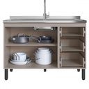 Ver imagem 3 de Cozinha Compacta Bambu 7 Portas 3 Gavetas Fumê - Quiditá Móveis