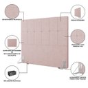 Ver imagem 7 de Cabeceira Casal 140cm Bouclê Estofada Design Moderno para Quarto Linea