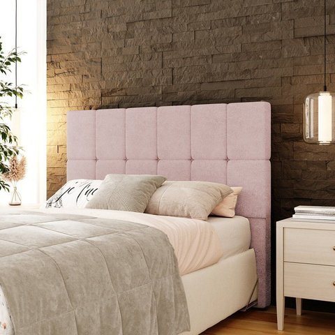 Cabeceira Casal 140cm Bouclê Estofada Design Moderno para Quarto Linea