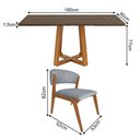 Ver imagem 4 de Conjunto Mesa Julia 1,6m Freijó Pés Cerejeira 6 Cadeiras Kethellen Sala Jantar - Cinza Linho