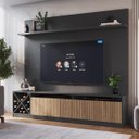 Ver imagem 3 de Estante para TV até 50 Polegadas 160cm 2 Portas Grafite/Brise 2028