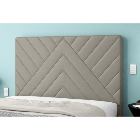 Painel de Cama Box Estofada Casal Sky Plus Camurca - Simbal