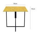Ver imagem 2 de Mesa Industrial Quadrada Preta 70x70cm Tampo Madeira Natural