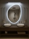 Ver imagem 2 de Espelho Orgânico Led Frio 95x67cm Decorativo Sala Banheiro