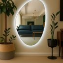 Ver imagem 4 de Espelho Orgânico Led Frio 95x67cm Decorativo Sala Banheiro