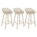 Ver imagem 1 de Kit 3 banquetas altas bancada cozinha Clarice Cloe Nude