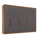 Ver imagem 4 de Guarda Roupa Roupeiro Casal 8 Portas 4 Gavetas Master New 8.4 Jatoba Grafite Santos Andirá