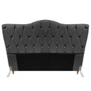 Ver imagem 1 de Cabeceira Solteiro Cama Box Quarto Estofada Barcelona 90cm:suede Cinza Escuro