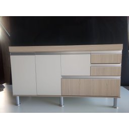 - Gabinete para Pia de Cozinha Donatello 1,50m Cípres e Branco Fosco 100% Mdf 15mm Rino Móveis Donat - 1
