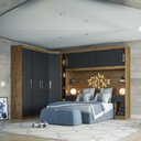 Ver imagem 1 de Guarda Roupas Modulado de Casal 1,38 com Cabeceira Genova Plus 6 Portas 4 Gavetas Batrol