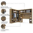 Ver imagem 2 de Guarda Roupas Modulado de Casal 1,38 com Cabeceira Genova Plus 6 Portas 4 Gavetas Batrol
