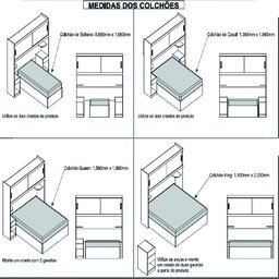 Guarda Roupas Modulado de Casal 1,38 com Cabeceira Genova Plus 6 Portas 4 gavetas Batrol - 5