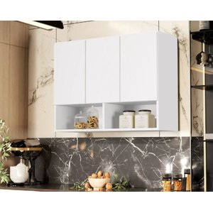 Armário Multiuso Lavanderia com 3 Portas - Ideal para Produtos de Limpeza | Compacto e Resistente