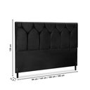 Ver imagem 3 de Cabeceira Estofados Solteiro Quarto 90cm Abigail Suede Preto Madelina Decor