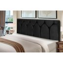 Ver imagem 1 de Cabeceira Estofados Solteiro Quarto 90cm Abigail Suede Preto Madelina Decor