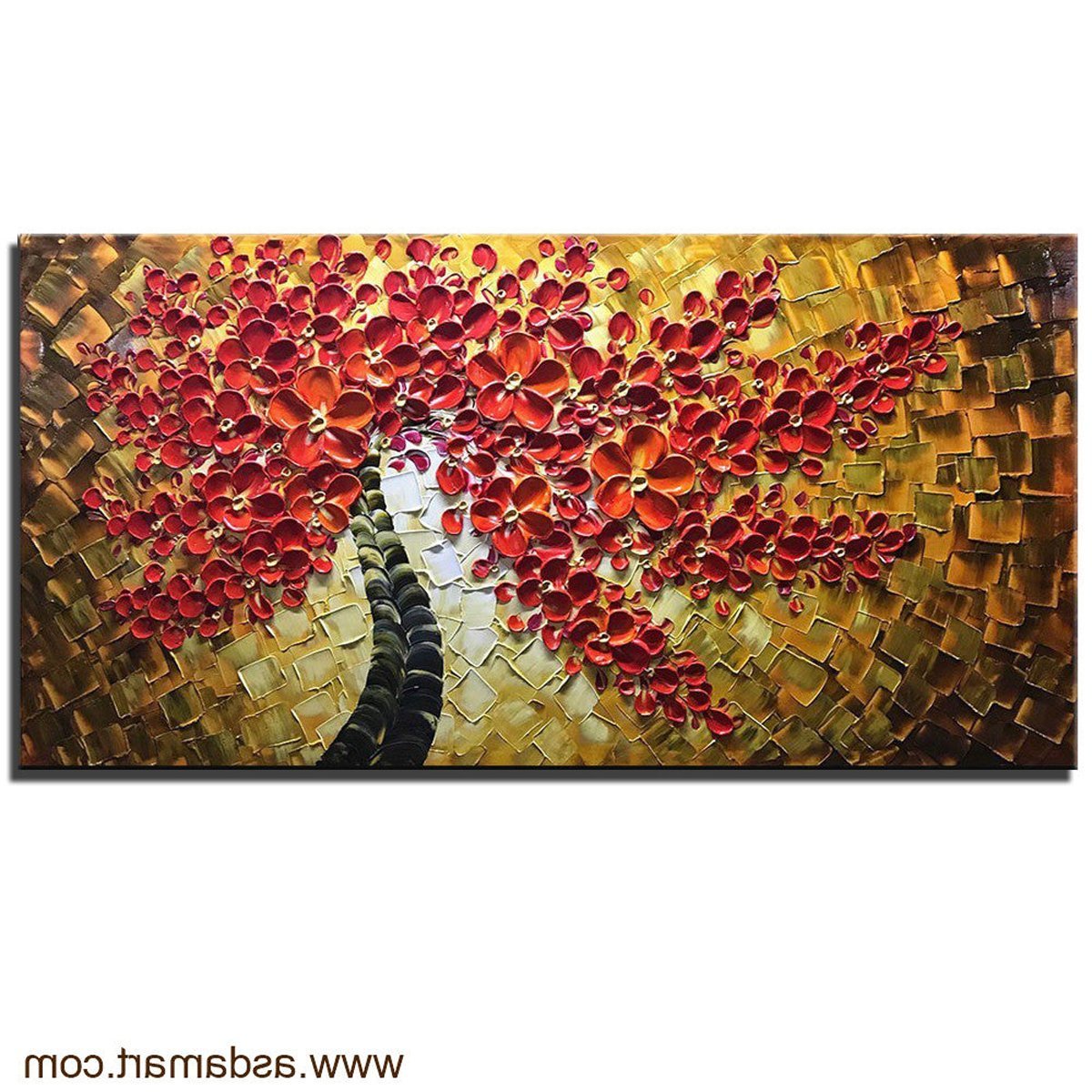 Quadro Pintura Tela contemporânea abstrata 5598: 100cm (A) x 200cm (L) - 1