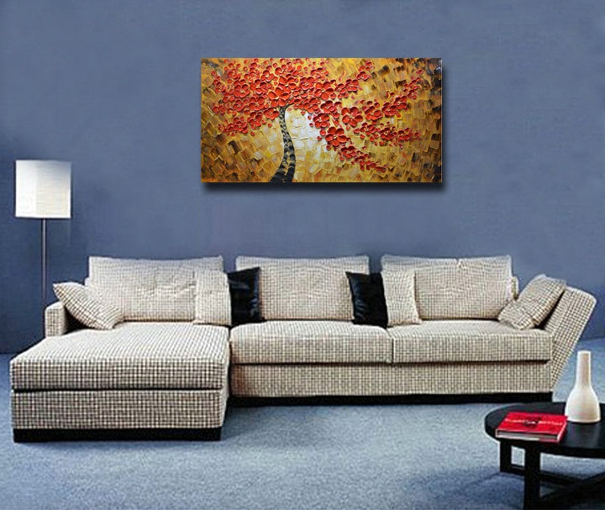 Quadro Pintura Tela contemporânea abstrata 5598: 100cm (A) x 200cm (L) - 5