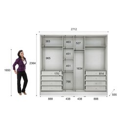 Guarda Roupa Casal 100% MDF 6 Portas 8 Gavetas - Dello-Branco - Móveis Novo Horizonte - 5