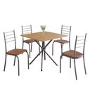 Ver imagem 2 de Conjunto Mesa Quadrada 4 Cadeiras Imbuia Rio Preto/Martelado/Marrom