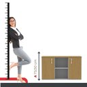 Ver imagem 6 de Armário Credenza 2 Portas Pivotante P25 Cinza/Samba