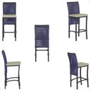 Ver imagem 5 de Mesa Bistrô e 4 Banquetas Roma Preta Corda Náutica Estofado 7 Trama Original