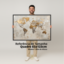 Ver imagem 3 de Quadro Mapa Mundi Texturas Nobres Dourado com Cinza 123x83