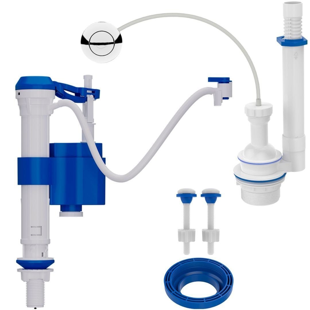 Kit Completo para Caixa Acoplada com Acionador Pneumático Branco Blukit - 1