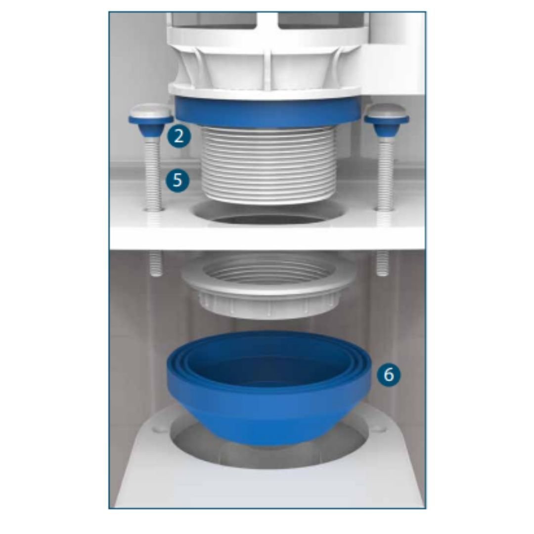 Kit Completo para Caixa Acoplada com Acionador Pneumático Branco Blukit - 3
