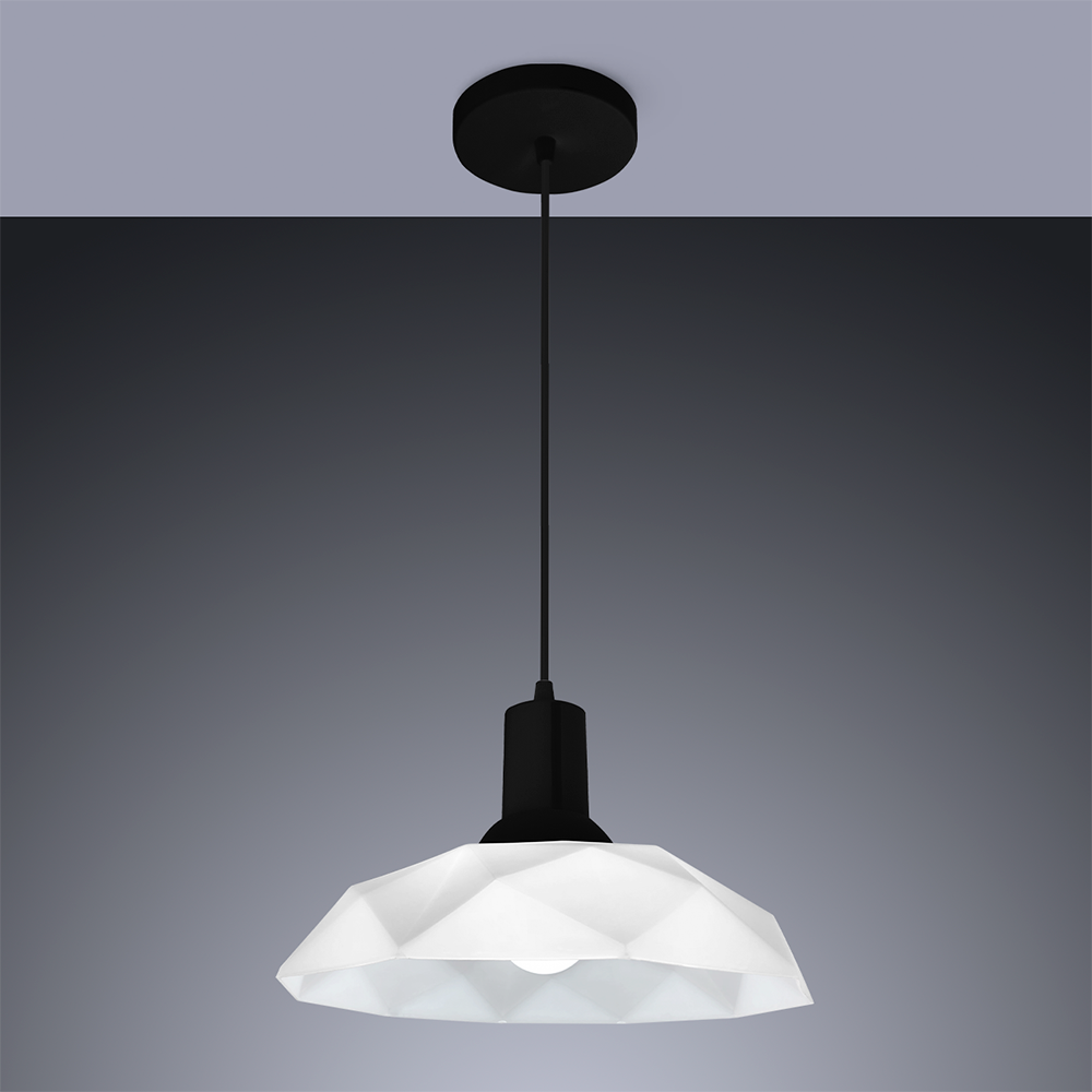 Lustre Pendente Praia Litoral Cozinha Balcão Sides M3 1 Lâmpada E27 Bivolt:Branco com Preto/110V/220 - 2