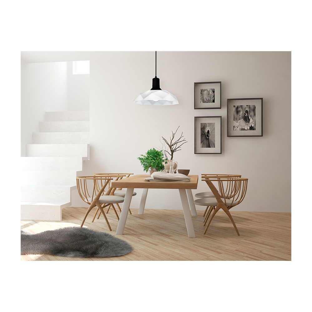 Lustre Pendente Praia Litoral Cozinha Balcão Sides M3 1 Lâmpada E27 Bivolt:Branco com Preto/110V/220 - 3