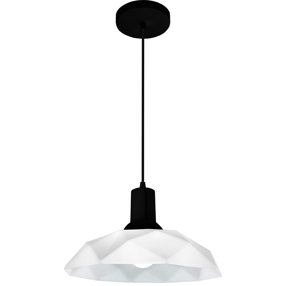 Lustre Pendente Praia Litoral Cozinha Balcão Sides M3 1 Lâmpada E27 Bivolt:Branco com Preto/110V/220