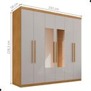 Ver imagem 3 de Guarda Roupa Casal Versa 6 Portas 4 Gavetas MDF com Espelho Naturalle Off White Framar