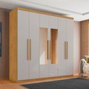 Ver imagem 1 de Guarda Roupa Casal Versa 6 Portas 4 Gavetas MDF com Espelho Naturalle Off White Framar