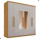 Ver imagem 2 de Guarda Roupa Casal Versa 6 Portas 4 Gavetas MDF com Espelho Naturalle Off White Framar