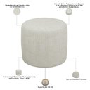 Ver imagem 5 de Puff Redondo 50cm Sala de Estar Living Coliseu W01 Linho Cru - Lyam Decor
