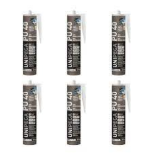 Kit 6 Adesivo Pu 40 Profissional 280ml Unipega Branco