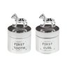 Jg2 Meu Primeiro Dente/cacho Silverplate Cavalo Balanco Base Branca - 1