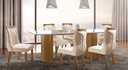 Ver imagem 1 de Mesa Dara Lj Moveis 1,80 6 Cadeiras Veneza Sued Creme
