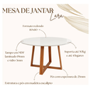 Ver imagem 4 de Mesa Jantar Redonda com Vidro 110cm c/ 4 Cadeiras Aço Boucle