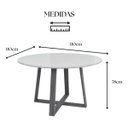 Ver imagem 7 de Mesa Jantar Redonda com Vidro 110cm c/ 4 Cadeiras Aço Boucle