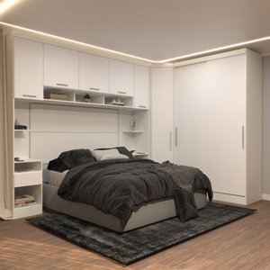 Guarda Roupa Dormitório Modulado Alpes Casal 1,58 m Queen Canto c/ 2 Portas de Correr - Branco - Luc