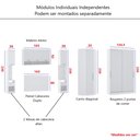 Ver imagem 4 de Guarda Roupa Dormitório Modulado Alpes Casal 1,58 m Queen Canto c/ 2 Portas de Correr - Branco - Luc